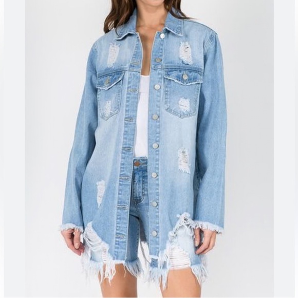 Distressed Denim Jacket - Picture 1 of 5